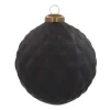 Unique Glass Christmas Bauble With Squares 10cm Black