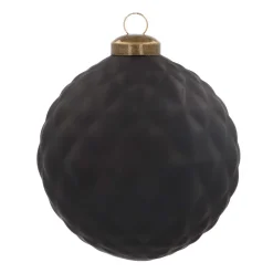 Unique Glass Christmas Bauble With Squares 10cm Black