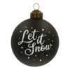 Unique Glass Christmas Bauble "Let It Snow" 8cm Black