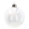 Unique Glass Christmas Bauble With Feathers 8cm White
