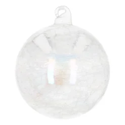 Unique Glass Christmas Bauble Wire Mesh 8cm Transparent