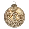 Unique Glass Christmas Bauble Hydro Dipping 8cm Bronze