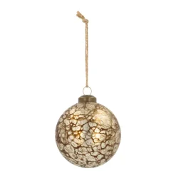 Unique Glass Christmas Bauble Hydro Dipping 8cm Bronze