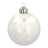 Unique Glass Christmas Bauble Ice Effect 8cm White