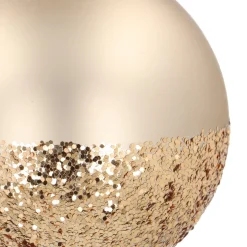 Unique Glass Christmas Bauble Golden Dip 8cm Taupe