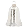 Unique Glass Christmas Bell 7 Cm Antique Silver