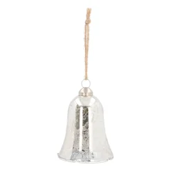 Unique Glass Christmas Bell 7 Cm Antique Silver