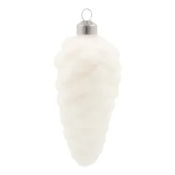 Unique Glass Pine Cone 12 Cm White