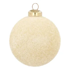 Unqiue Glass Christmas Bauble Snowball 8cm Champagne