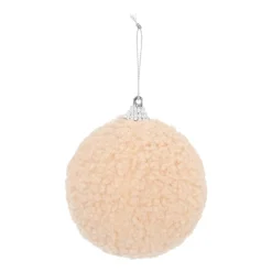 Warm Beige Teddy Christmas Bauble