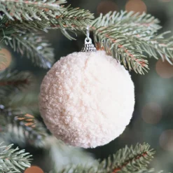 Warm Beige Teddy Christmas Bauble