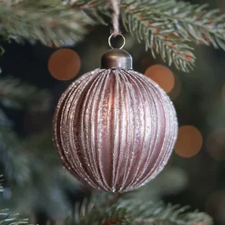 Warm Bronze Crackle Christmas Bauble