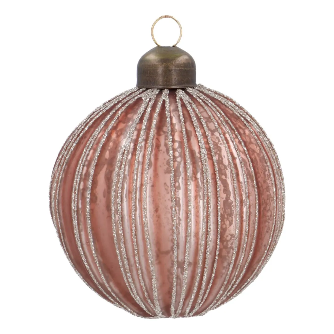 Warm Bronze Crackle Christmas Bauble