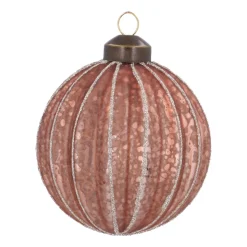 Warm Copper Crackle Christmas Bauble