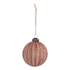 Warm Copper Crackle Christmas Bauble