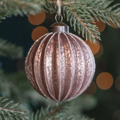 Warm Copper Crackle Christmas Bauble