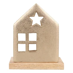 Warm Gold House With Tealight Holder