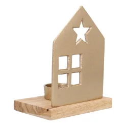 Warm Gold House With Tealight Holder