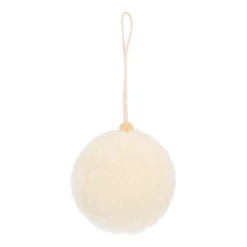 Warm White Teddy Christmas Bauble