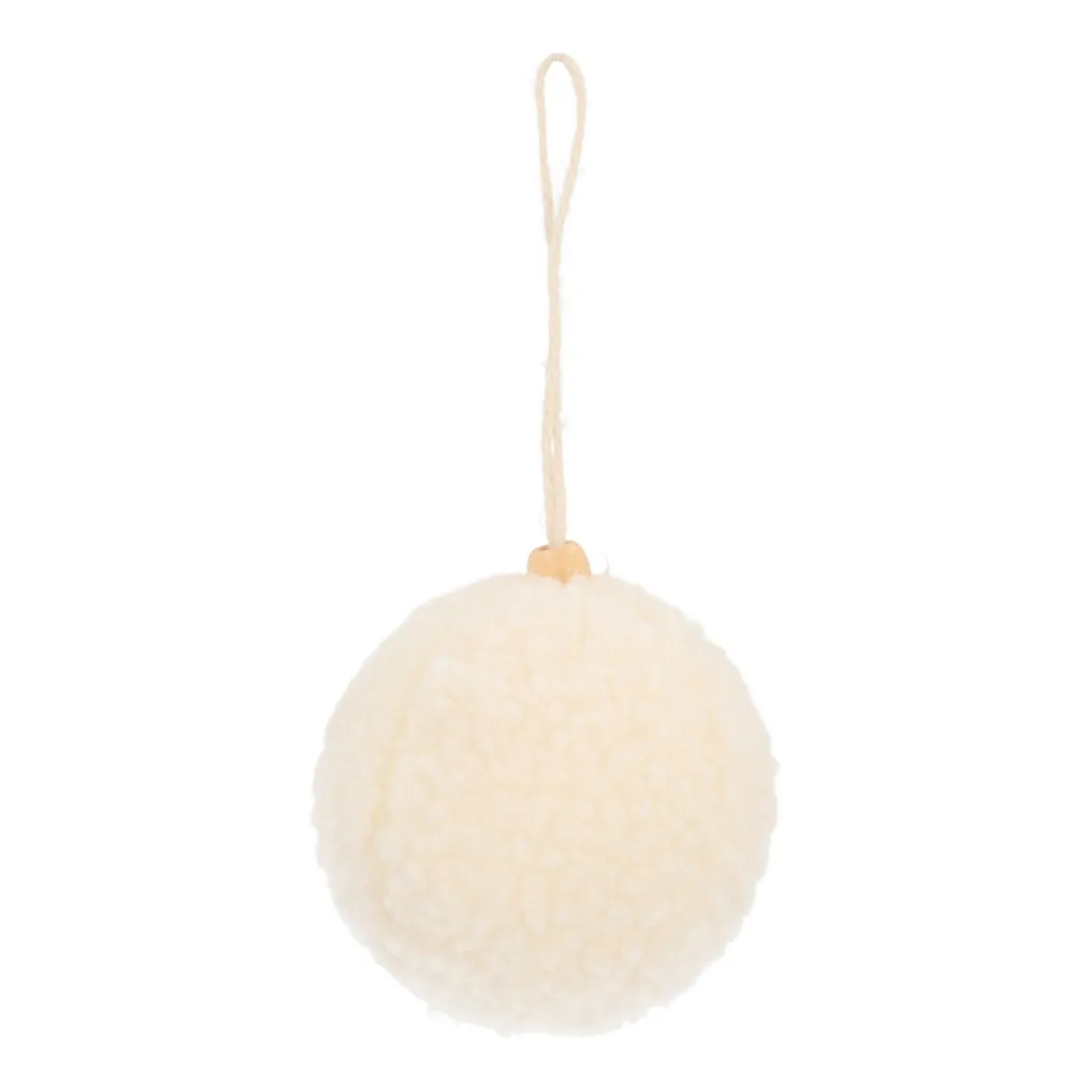 Warm White Teddy Christmas Bauble