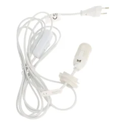 White Cable For Paper Star Lantern E14 Socket 3,5 M