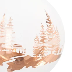 White Christmas Bauble With Cut-Out Winter Scene