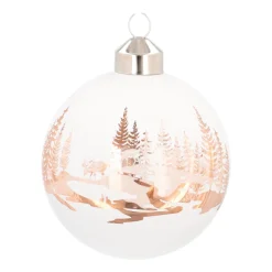 White Christmas Bauble With Cut-Out Winter Scene