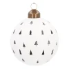 White Christmas Bauble With Cut-Out Trees