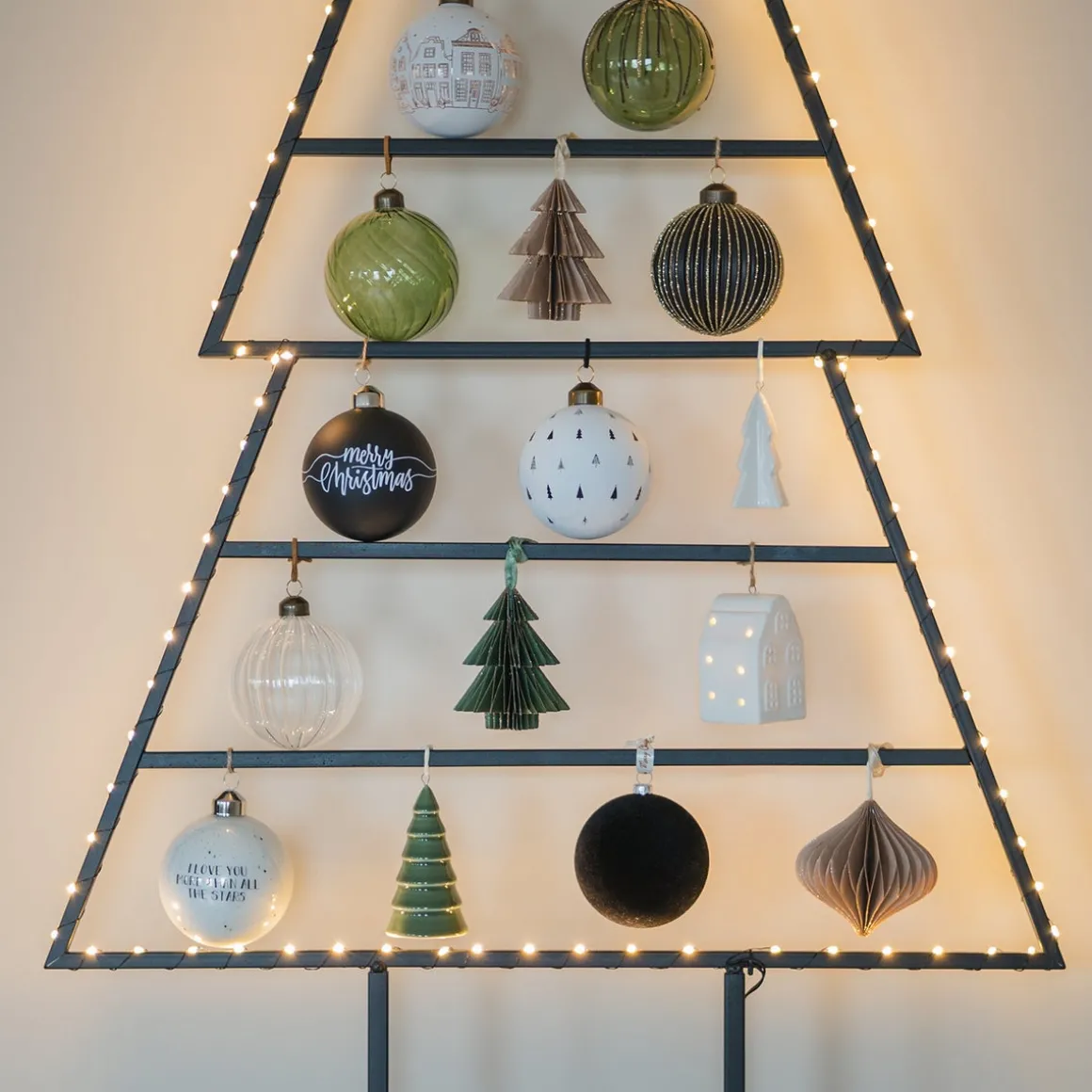 White Christmas Bauble With Cut-Out Trees