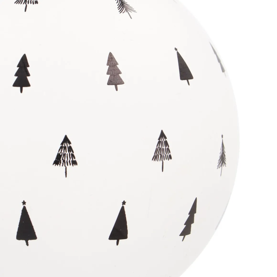 White Christmas Bauble With Cut-Out Trees