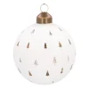 White Christmas Bauble With Cut-Out Christmas Trees