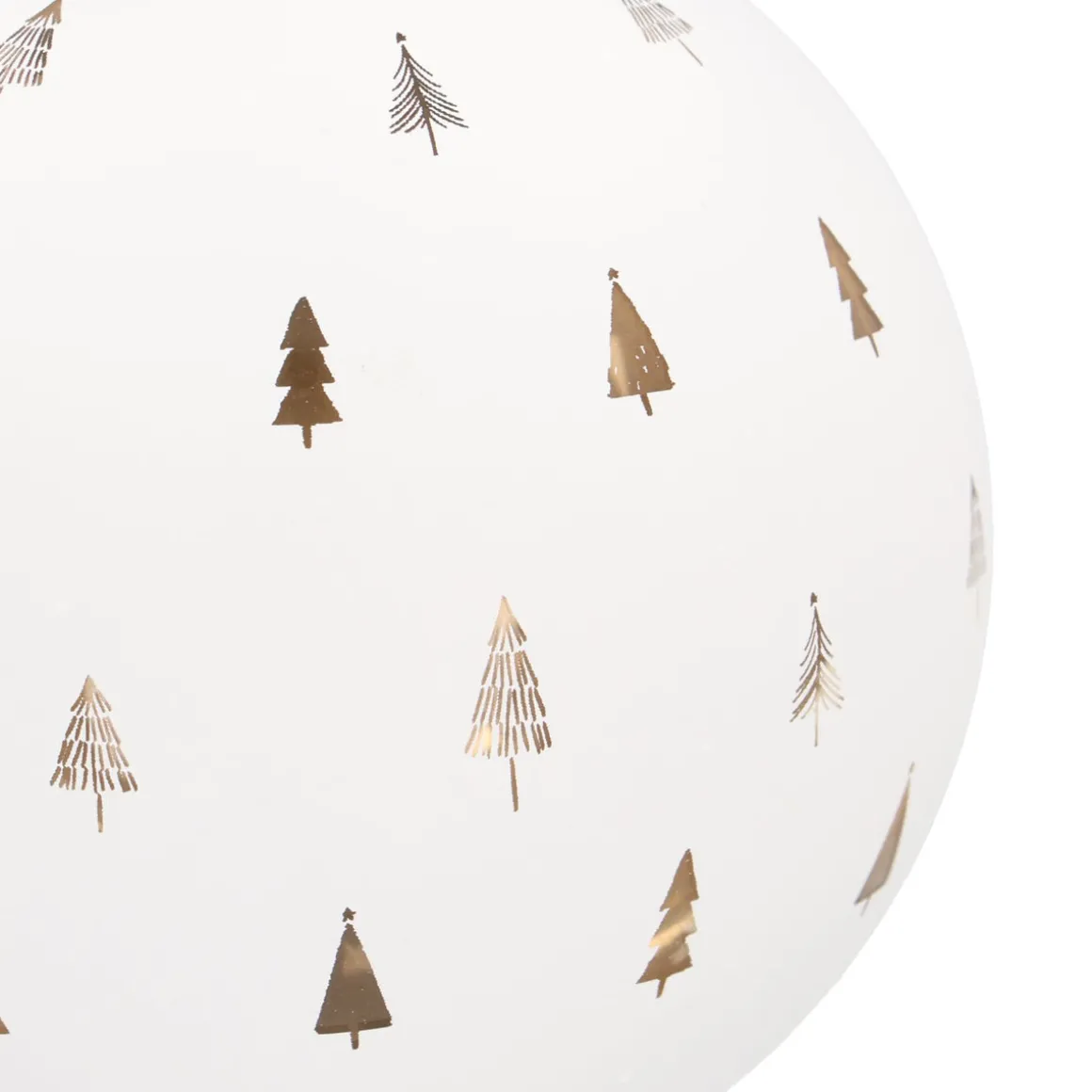 White Christmas Bauble With Cut-Out Christmas Trees