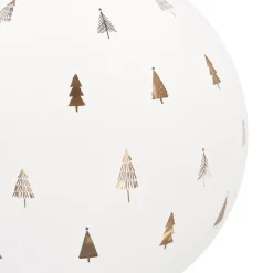 White Christmas Bauble With Cut-Out Christmas Trees