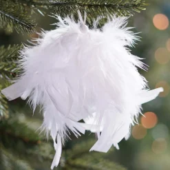 White Feather Bauble | 8 Cm