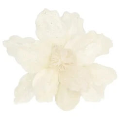 White Magnolia With Glitters And Sequins