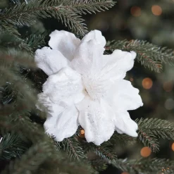 White Magnolia With Glitters And Sequins
