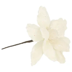 White Magnolia With Glitters And Sequins