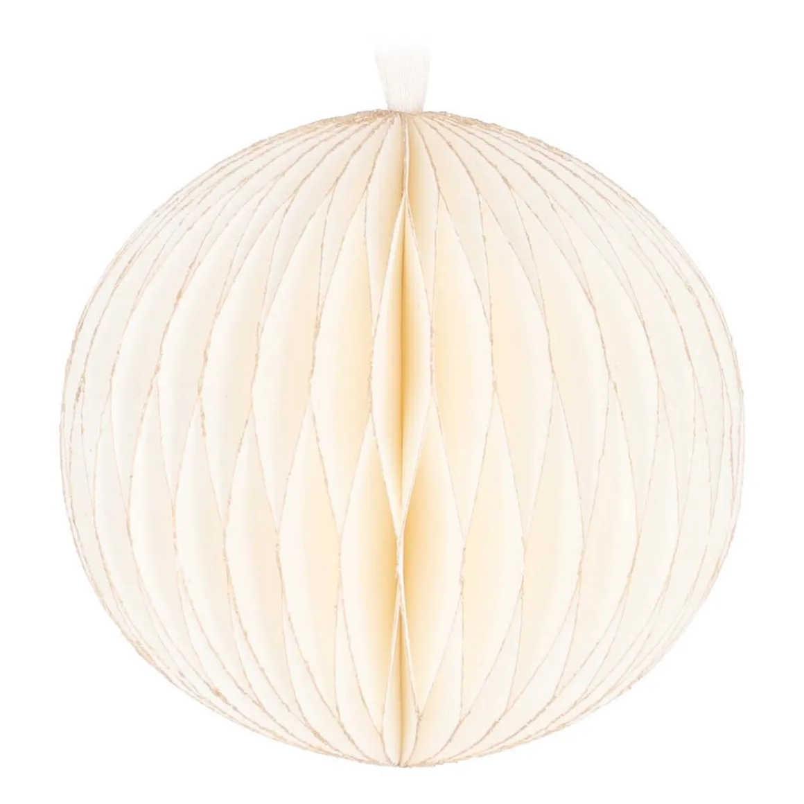 White Paper Christmas Bauble 8 Cm