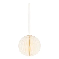 White Paper Christmas Bauble 8 Cm