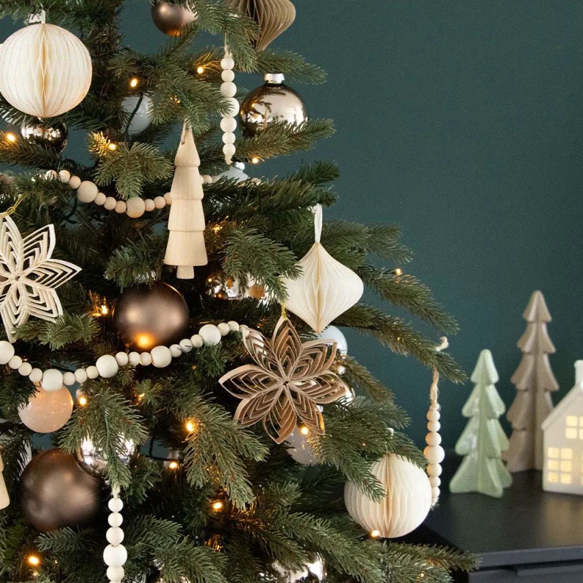 White Paper Christmas Bauble 8 Cm