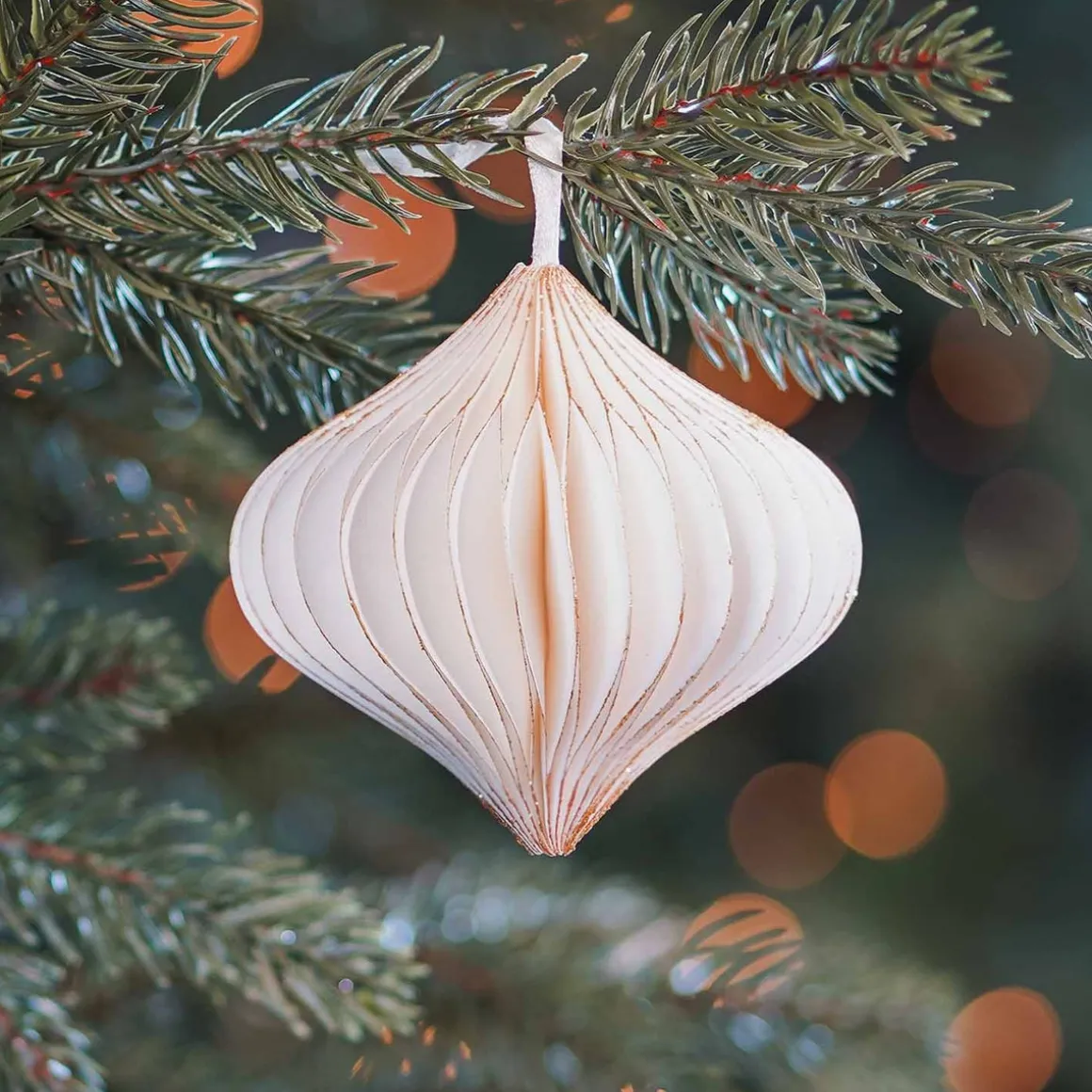 White Paper Christmas Ornament 8 Cm