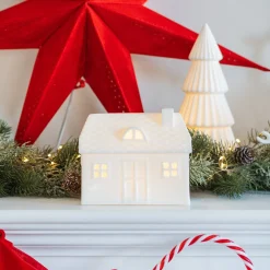 White Porcelain House With LED Light