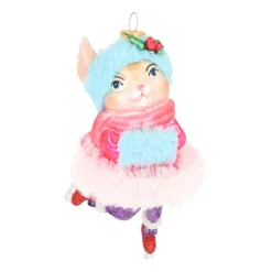 Winter Rabbit With Skates Ornament