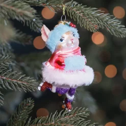 Winter Rabbit With Skates Ornament