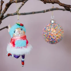 Winter Rabbit With Skates Ornament