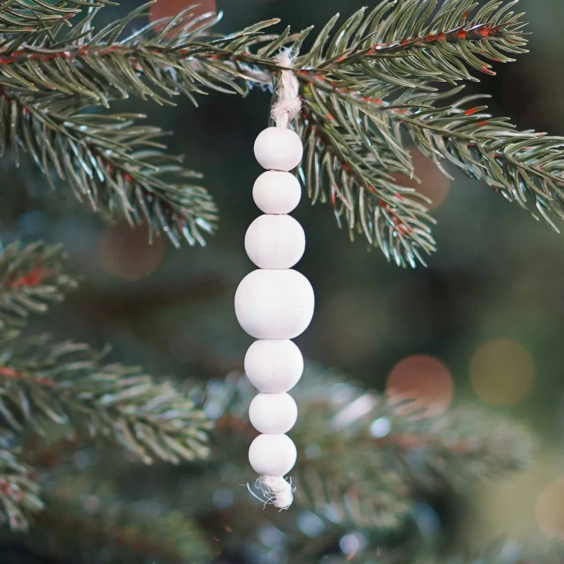Wooden Bead Ornament | Natural | 12 Cm