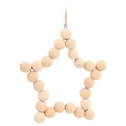 Wooden Bead Star Christmas Ornament