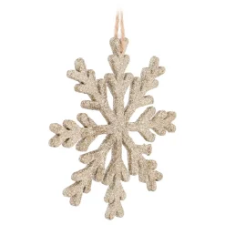 Wooden Champagne Snowflake Christmas Ornament