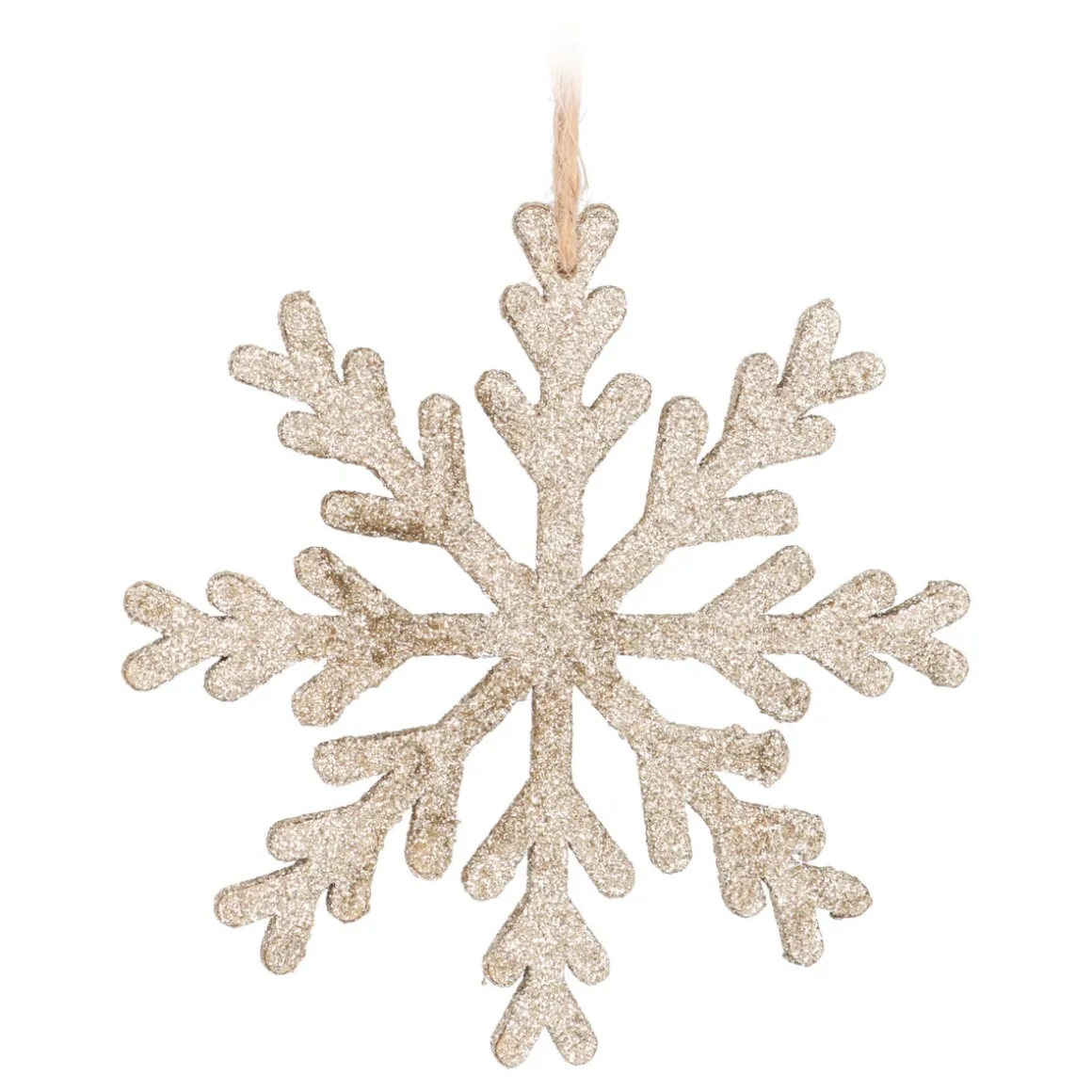 Wooden Champagne Snowflake Christmas Ornament