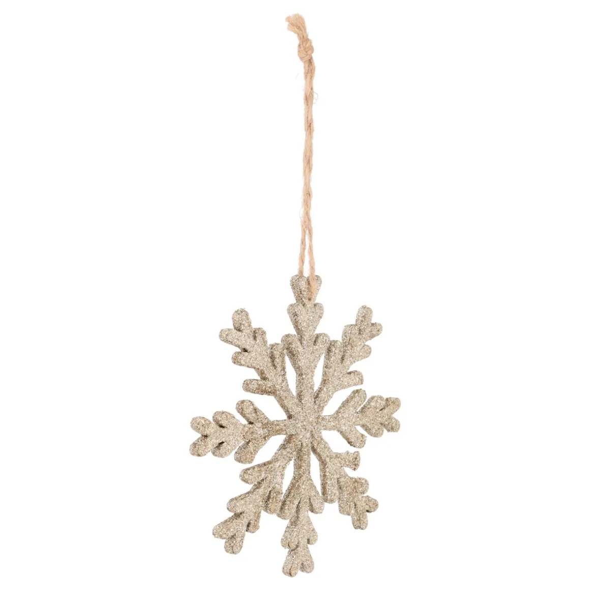 Wooden Champagne Snowflake Christmas Ornament
